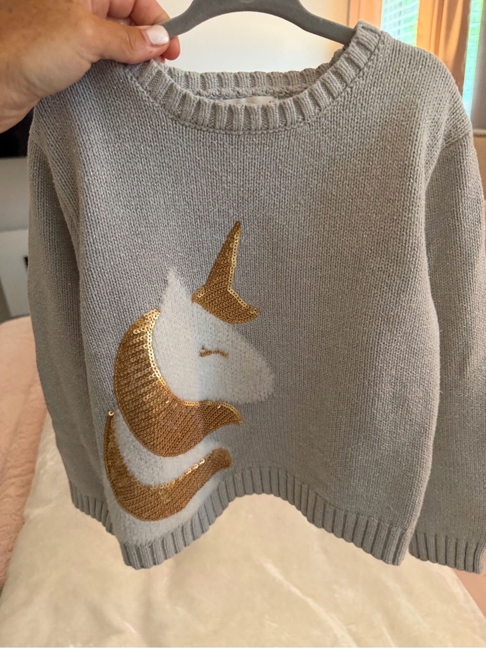 Sparkly Unicorn Sweater-Girls 6x-FREE SHIP